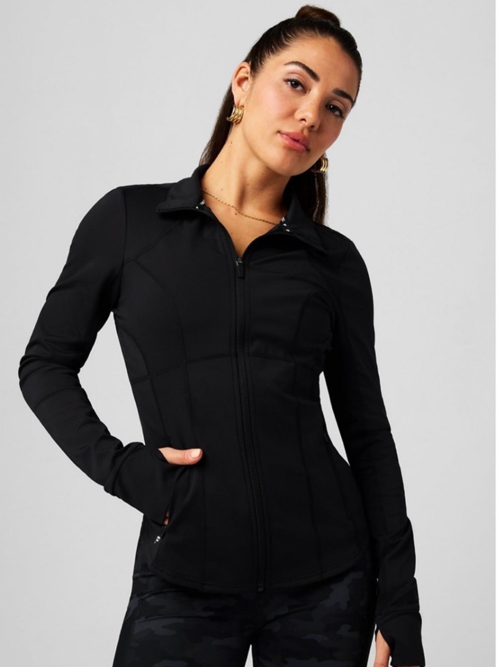Fabletics Perfect Storm Train Jacket Black- XL